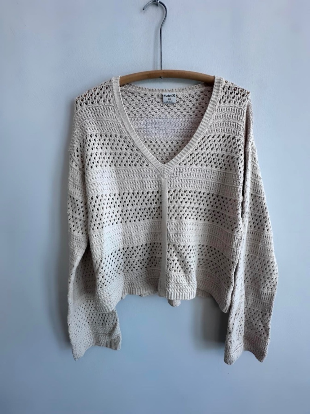 HURLEY Crochet V-neck Sweater